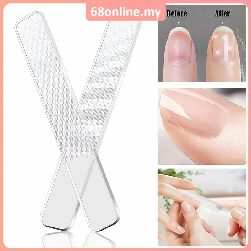 [Johor Seller] Crystal Nano Glass Nail File Manicure Polished Tool Nail Shiner Buffer Sanding Grind Pengilat Kuku Kaca Nails Pedicure