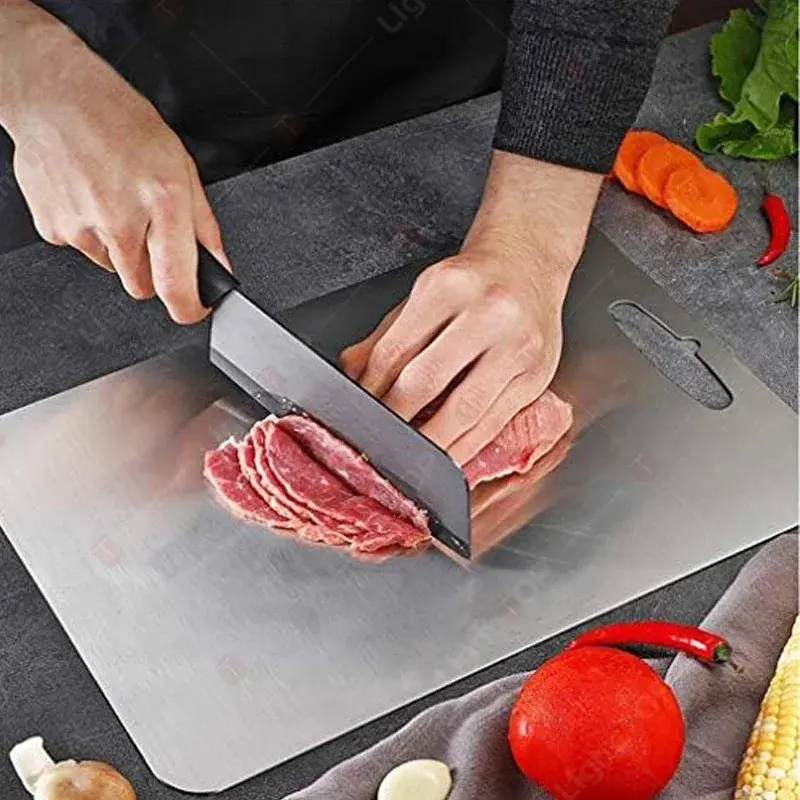 Stainless Steel Cutting Board for Kitchen Titanium Cutting Boards 304 Stainless Steel Double-Sided Food Grade Cutting Board 2