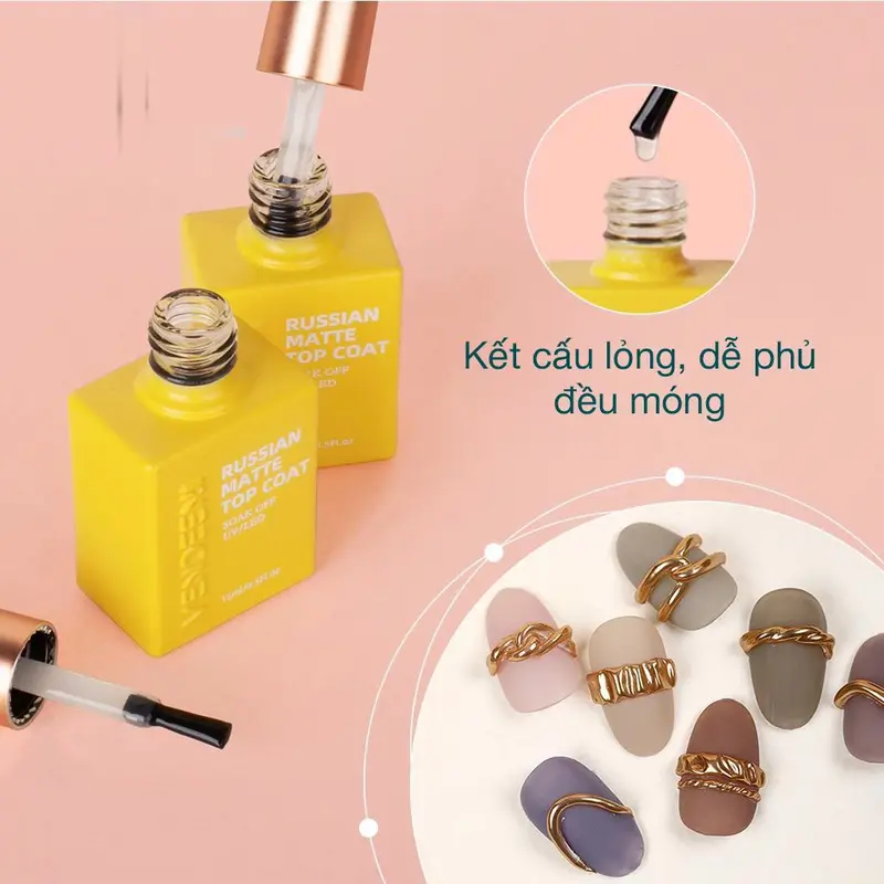 Top lì không lem Vendeeni chống lem - Gel liên kết làm nền chà tráng gương, vẽ móng, trang trí nail Sơn Gel top  lì 3