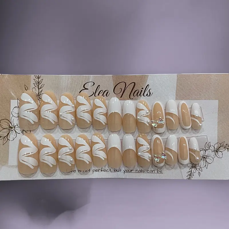 KODE C - KUKU PALSU 3D ISI 24PCS DENGAN LEM JELLY Art Nail 3
