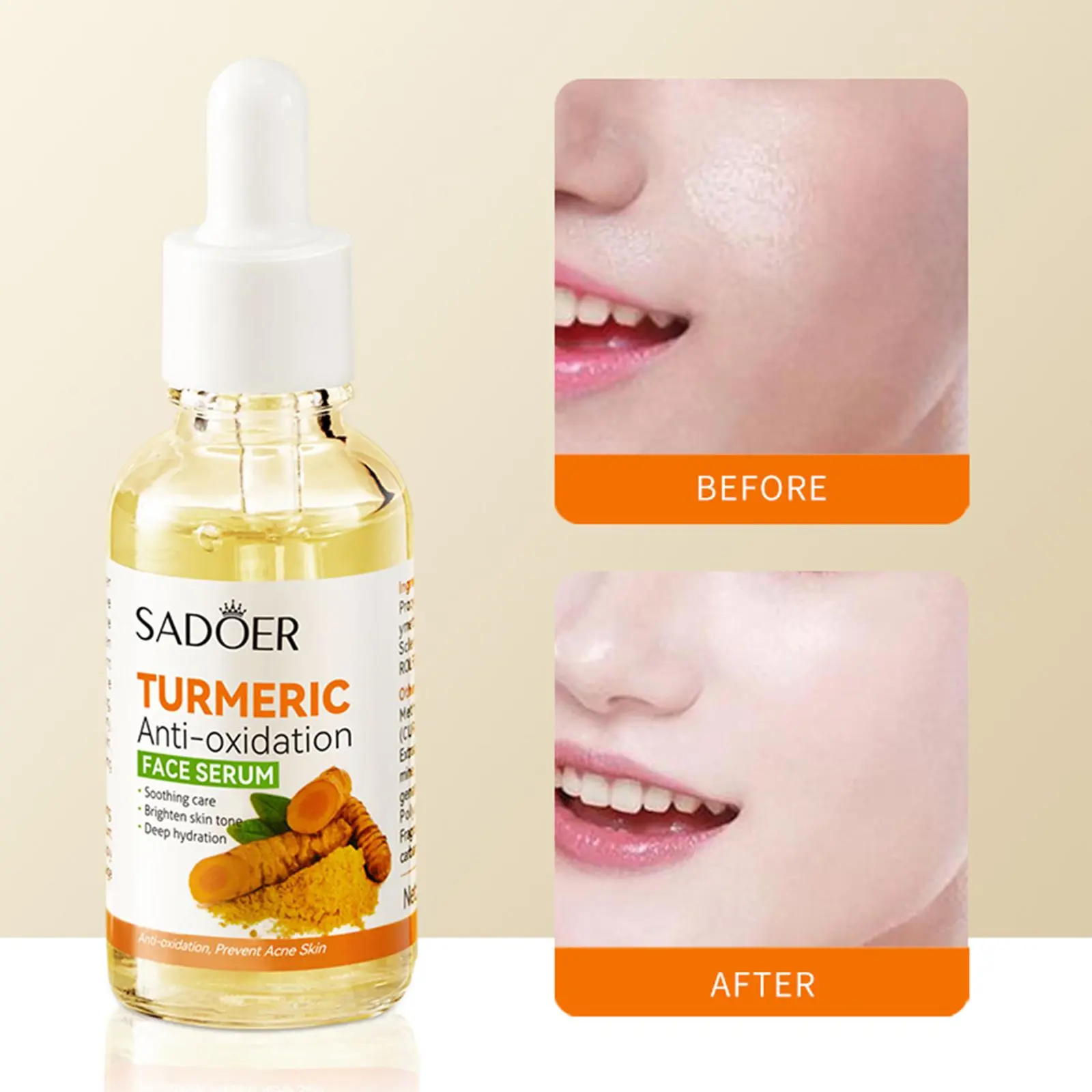30ml Turmeric Serum Refreshing Non Greasy Face Serum F0R1