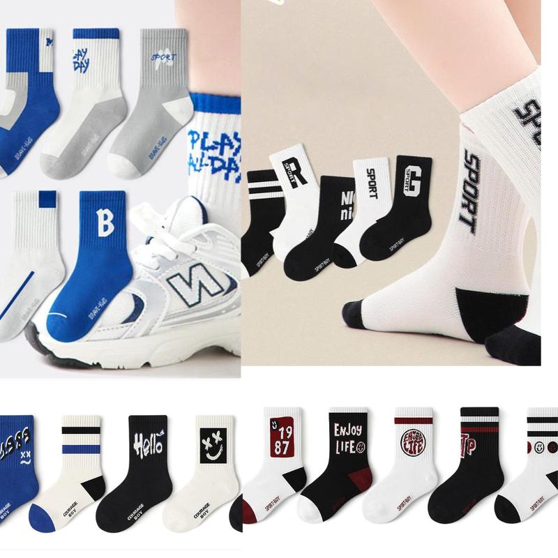 SET 5 ĐÔI TẤT CHÂN LỬNG CHẤT COTTON MỀM MỊN CO GIÃN THOÁNG FORM LỬNG CHO BÉ TRAI VÀ BÉ GÁI