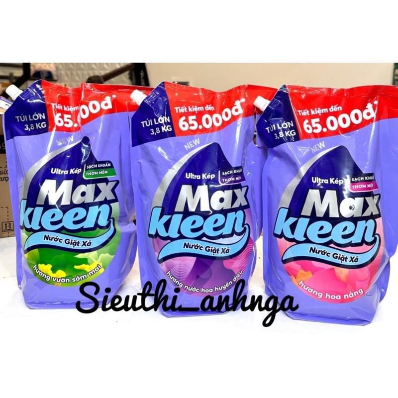 Nước Giặt Xả Max Kleen Túi 3,8Kg Hương Huyền Diệu/Hoa Nắng/Sớm Mai