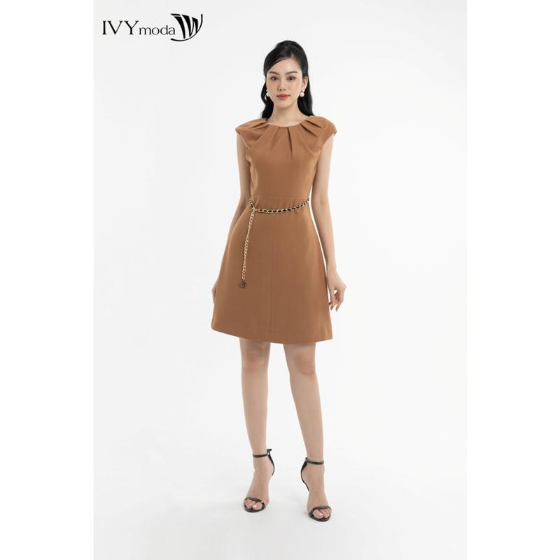 Đầm nữ phối đai phụ kiện (ĐẦM KÈM DÂY ĐAI XÍCH NGẪU NHIÊN) IVY moda MS 41M7960