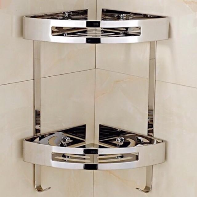 Kệ Góc Đựng Sữa Tắm Dầu Gội Trong Nhà Tắm INOX 304 KG18 CÔNG NGHỆ ĐÁNH BÓNG KỆ GÓC TẤM