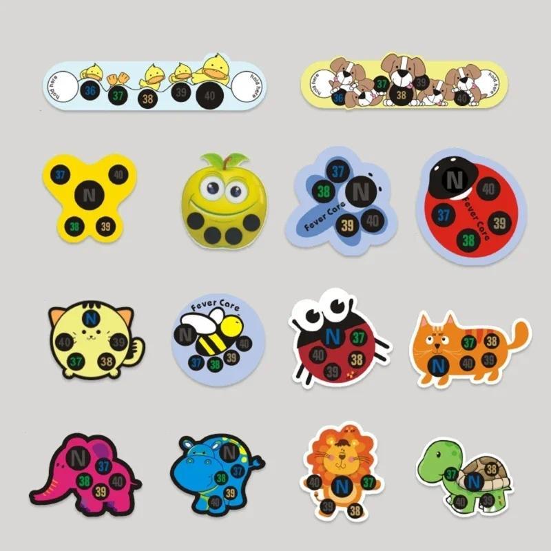Baby forehead temperature measurement sticker Baby forehead temperature sticker LCD color cartoon forehead temperature color changing sticker 0