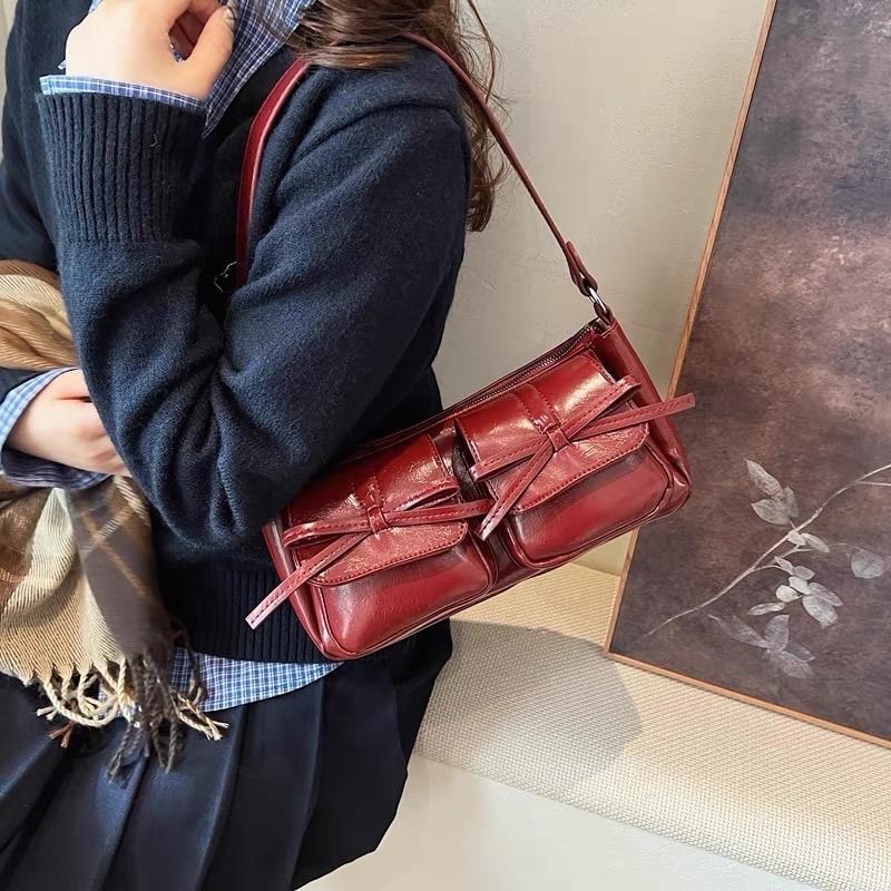 Túi xách LUNA STORE da mềm size 28cm phối nắp hộp đình nơ xinh xắn đeo vai, đeo chéo hot trend đi chơi