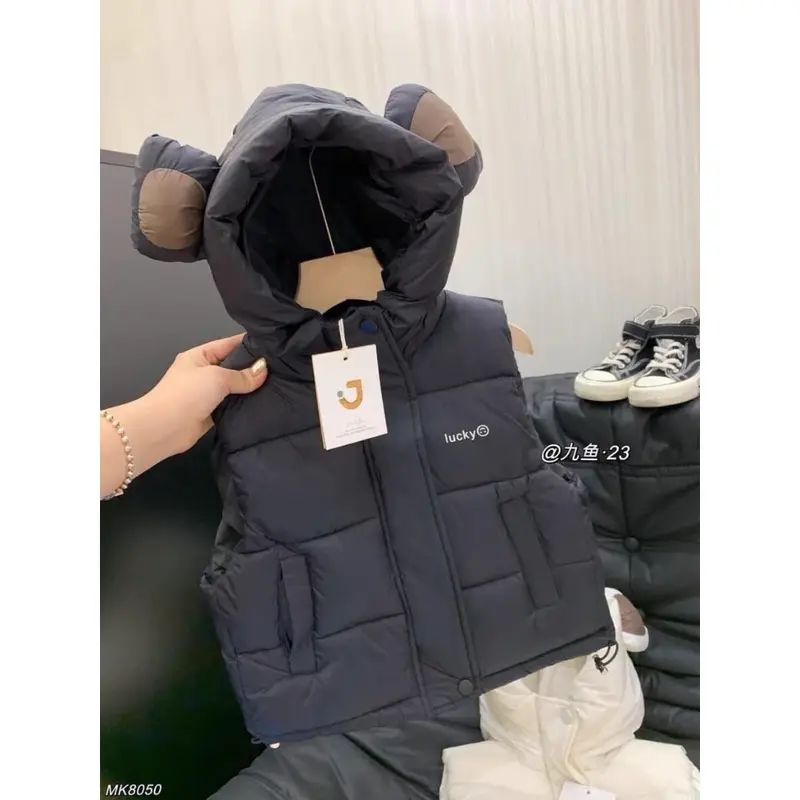 Áo phao gile cho bé siêu nhẹ lót bông , áo khoác bông nhồi cho bé trai bé gái từ 7-25kg 8