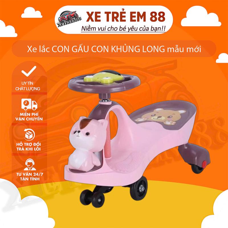 Xe lắc CON GẤU CON KHỦNG LONG mẫu mới dành cho bé đủ màu
