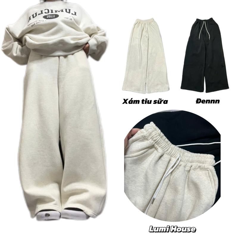 (DEAL MÀU MỚI) LUMIHOUSE / QUẦN NỈ BÔNG HÀN STYLE GIÓ MÙA UNISEX NAM NỮ FOM ỐNG RỘNG XUÔNG Q12
