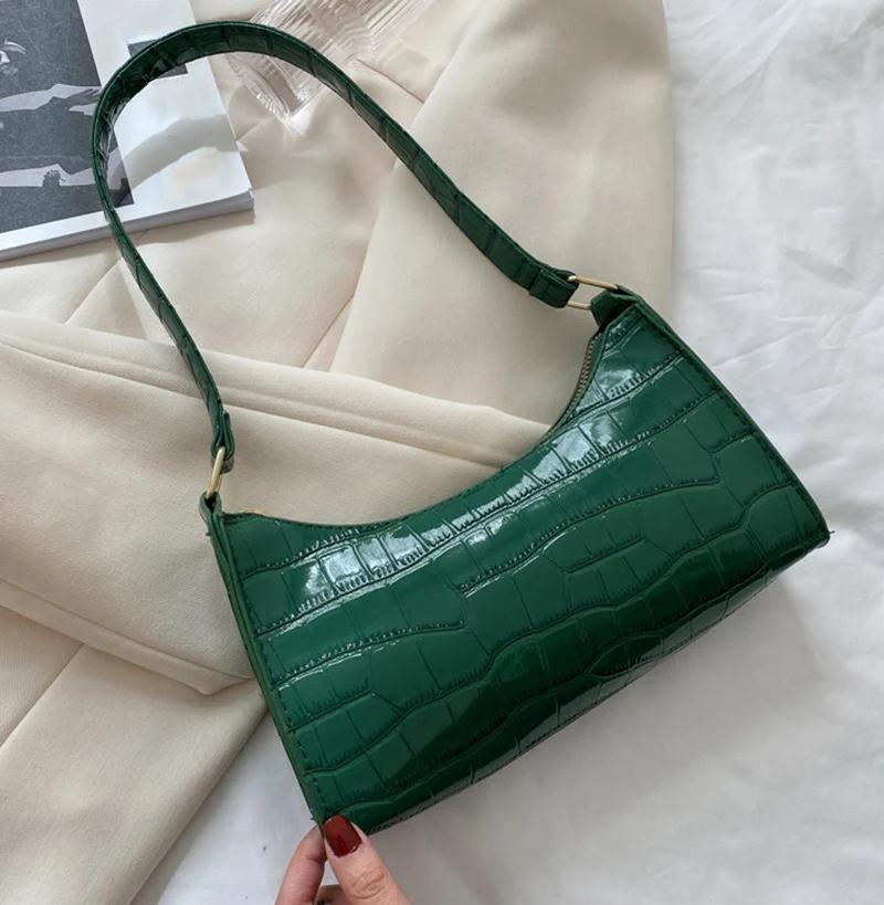 Product Introduction of Fashion PU Leather Bags for Women Alligator Pattern Armpit Handbag Female Small Underarm Messenger Bag Purse 16