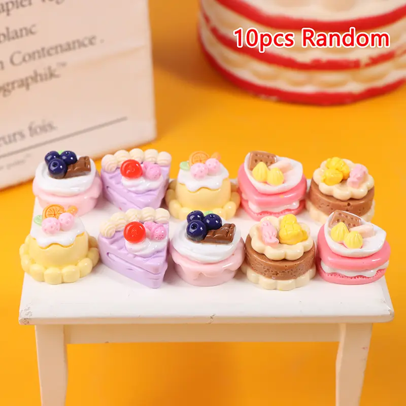 Mô Hình Thực Phẩm Giả Bánh Mini, 10 Cái, Vật Thu Nhỏ Phụ Kiện Trang Trí, Thích Hợp Cho Nhà Búp Bê, Vật Phẩm Trang Trí 0