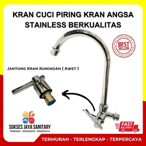 Kran Cuci Piring Kran Angsa Engkol Kran Bak Cuci Piring Keran Air Stainless Drat 1/2 Inch Minimalis kran  air