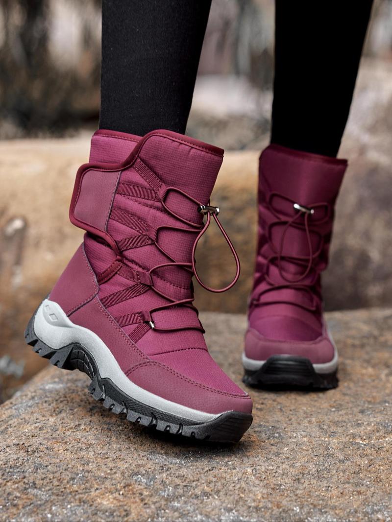 Product Introduction of Women's Colorblock Waterproof Outdoor Snow Boots, Sporty Thermal Lined Comfortable Shoes for Winter, Non-slip Outdoor Sports Shoes for Women 15