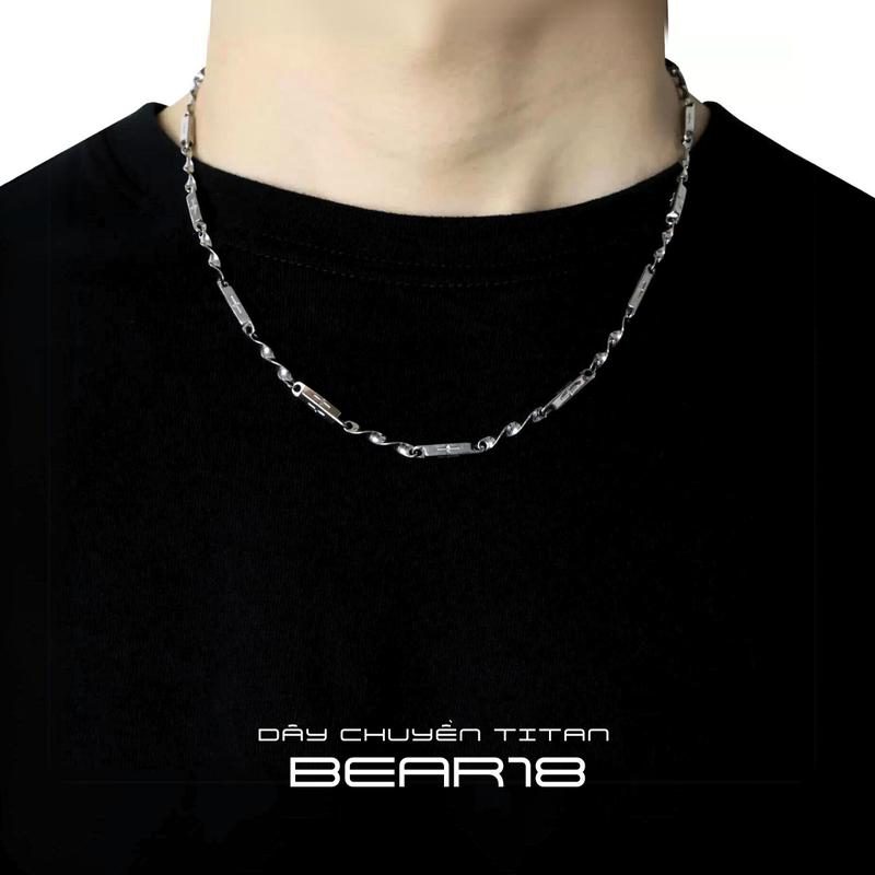 Dây chuyền vòng cổ thiết kế cá tính THÉP TITAN KHÔNG GỈ trang sức vòng cổ trơn mỏng unisex phù hợp cho cả nam và nữ BEAR18 - D337