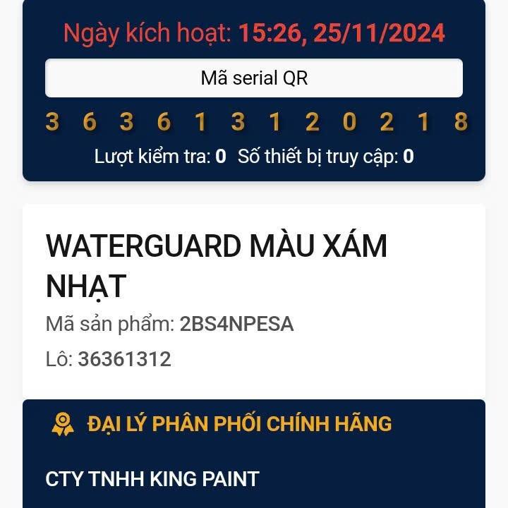 Sơn chống thấm 2 thành phần Waterguard -Thể tích 6KG ,20KG 4