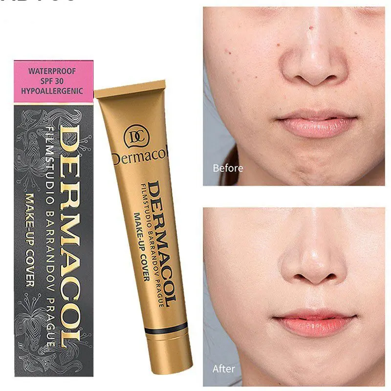 12 Colors Newest Dermacol Base Make-up Cover Concealer Cream Dermacol Makeup Classic Brand Consealer Dermacol Make Up Cover 30g