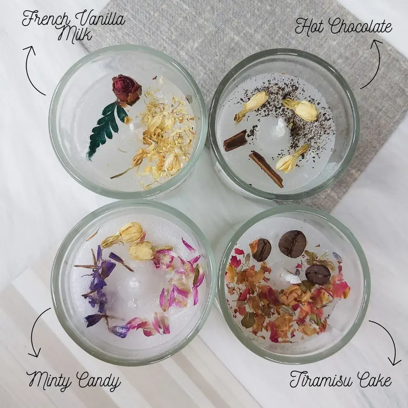 FeudeAnnora - Lilin Aromaterapi Scented Candle with Dried Flowers - Sweets Edition 85gr 1