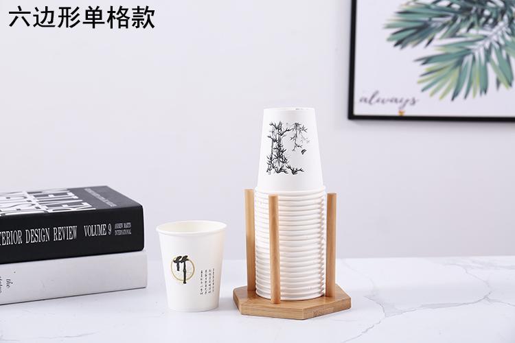Product Introduction of Bamboo Wooden Cup Storage Rack Creative Round DIY Household Cup Holder For Disposable Paper Cup Counter Desktop Storage Rack 10