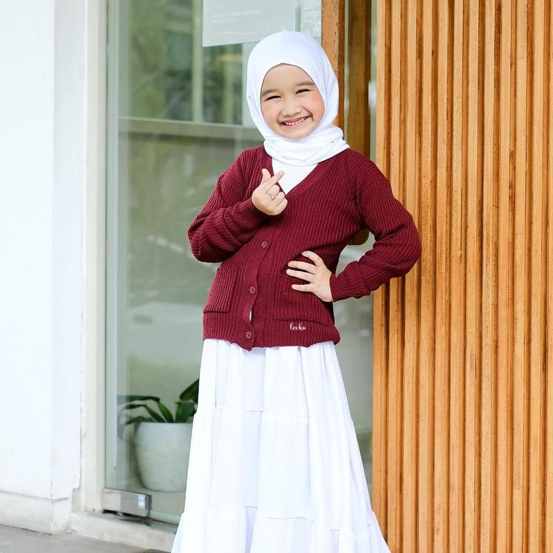 CARDIGAN BUTTON KANCING (3-5TH) ANAK PEREMPUAN HALUS Motif Rajut Fashion Cantik 7