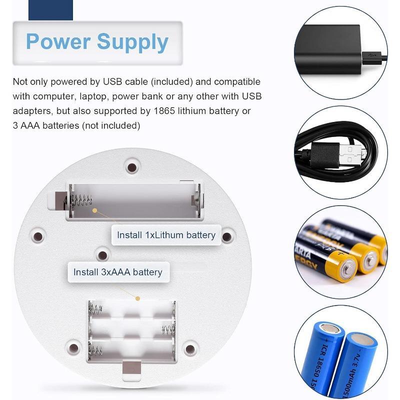 Product Introduction of Electric Rotating Display Stand, 1 Count USB Or Battery Powered 360 Degree Electric Rotary Table, for Displaying Live Broadcasts Of Photography Products Such As Cups, Jewelry 5
