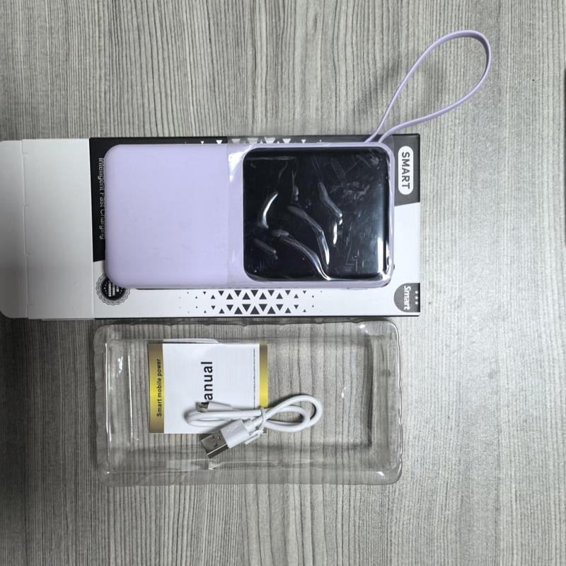 Product Introduction of 20000mAh Power Bank, Portable USB Charger with 4 Built-in Cables, Digital Display Mobile Power Compatible with iPhone Samsung Android 6