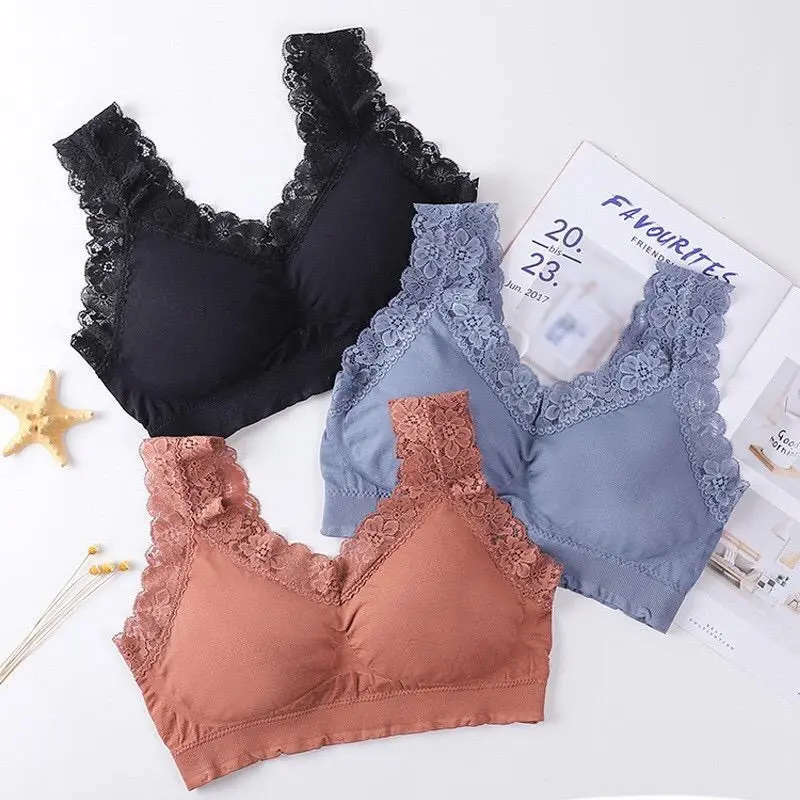 Bra Wanita Pakaian Dalam  BH Tanktop Renda Bunga Cewe Push Up Crop Seamless Motif Bahan Halus Lembut Fashion Wanita 1040 0