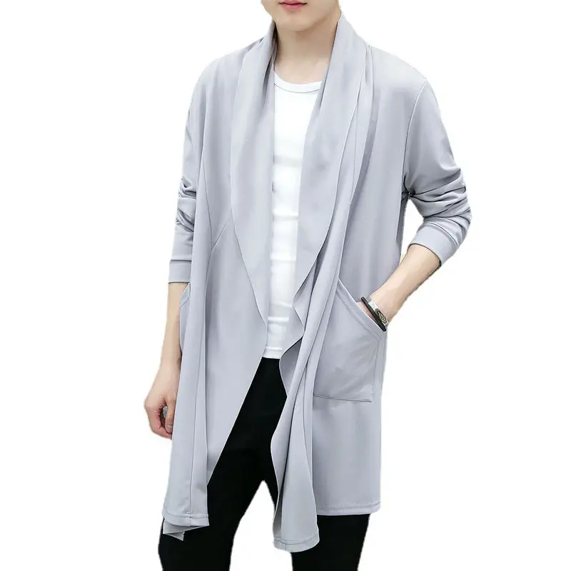 Autumn Trench Coat Men's Mid-Length Sun Protection Men's Thin Coat Spring and Autumn Handsome Cloak Korean Style Student Coat Trendy 3