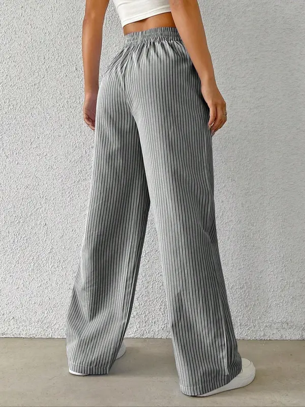 Women's Striped Print Straight Leg Pants, Casual Comfy Trousers for Daily Wear, Ladies Bottoms for All Seasons, Womenswear, Loungewear 4