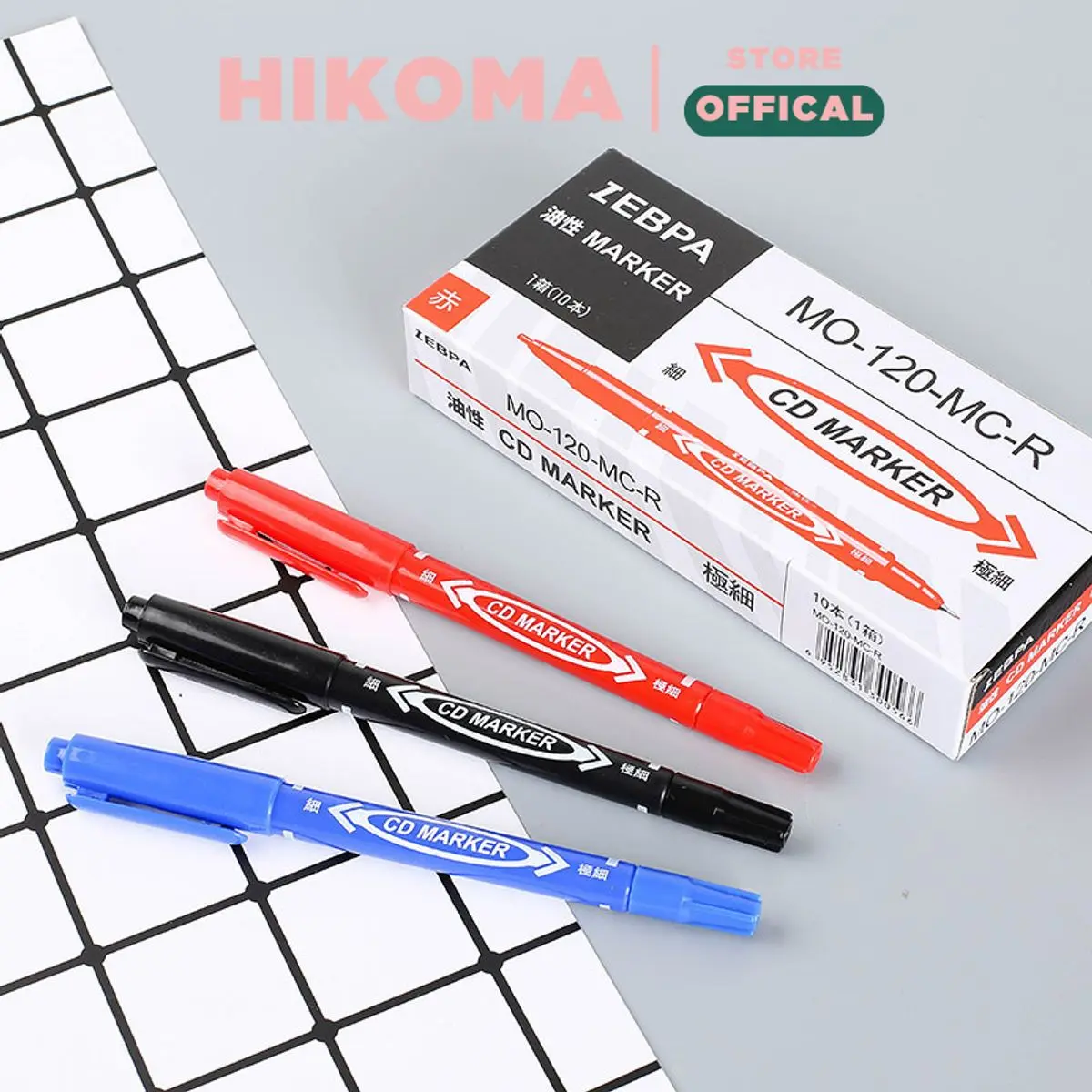 Bút lông dầu Mo120 không xóa được 2 đầu viết trên nhiều chất liệu bút dạ kính viết đĩa CD văn phòng