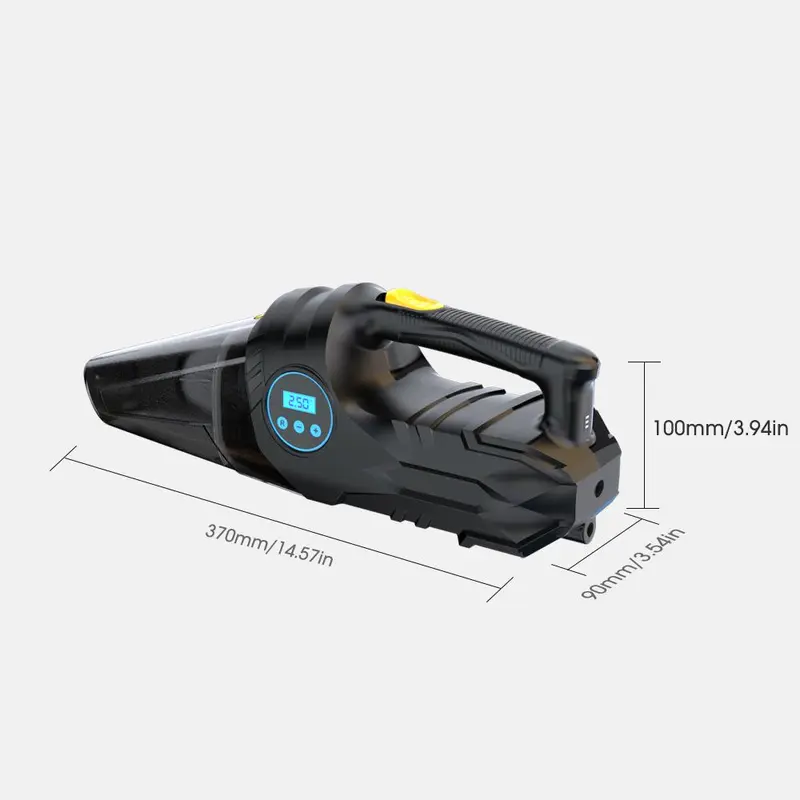 4 in 1 Car Vacuum Cleaner, Car Digital Display Cleaning Blower, Car Air Pump, Car Tire Inflator, Multifunctional Car Cleaning Tool 1