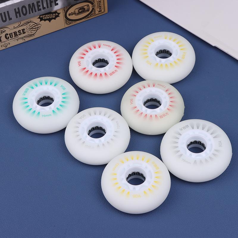 Product Introduction of 1Pc Flash Inline Skate Wheels 90A LED Lighting Skating Wheel Flash Wheels Sliding Roller Skating Shoes 76MM 72MM 68MM 23
