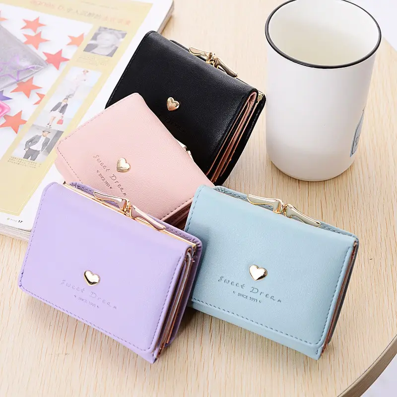 VÍ NGẮN NỮ CẦM TAY CAO CẤP GẤP GỌN TRÁI TIM SWEET DREAM V598 KIỂU DÁNG SANG TRỌNG 5
