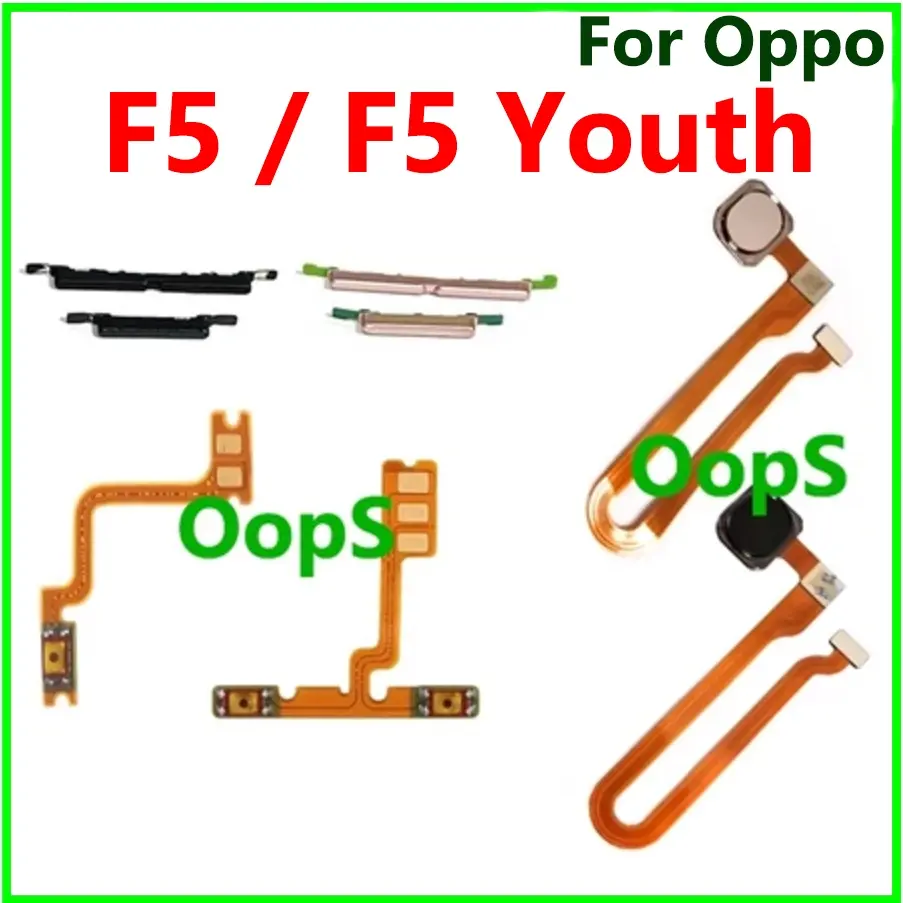 Power on off volume button flex for Oppo F5 youth /A73 Fingerprint key Scanner Home Button Flex