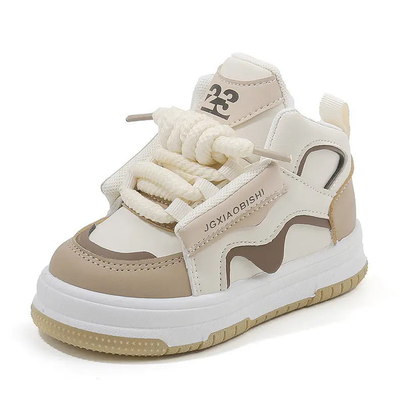 CHILDREN'S sneakers 2024 autumn boys' casual board shoes high-top girls bread dopamine baby dad shoes