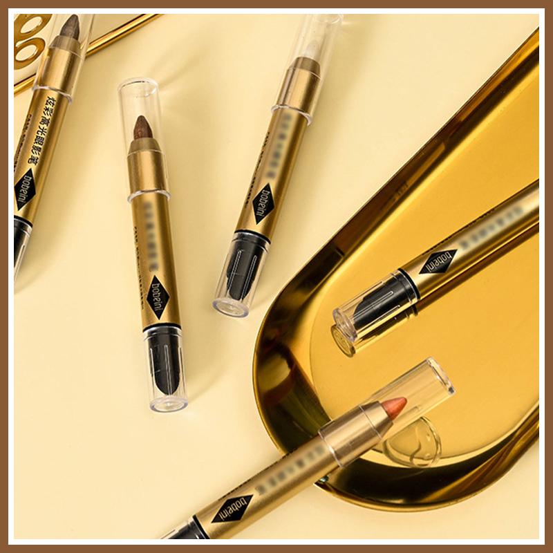 【PRADAHID】 Pena Bayangan Mata Pencerah Sorot Pena Kontur Berkilau Mutiara Stik Bayangan Mata Kepala Ganda