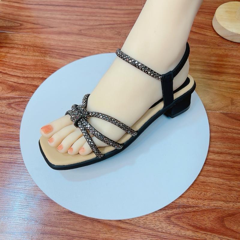 Giày Sandal Quai Soàn Hoàng Kim Sang Chảnh Trẻ Trung Đi Học, Đi Làm, Đi Tiệc Gót Vuông Cao 3 phân và 5 phân - Đế Kép H222222222222250 7