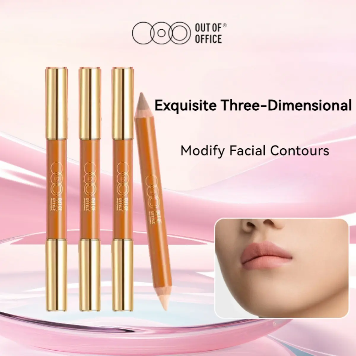 OUTOFOFFICE Contour Pen Double-Ended Contour Pen OOO Shade Zhong Pen Three-Dimensional Highlight Brightening Nose Shadow Concealer Pen