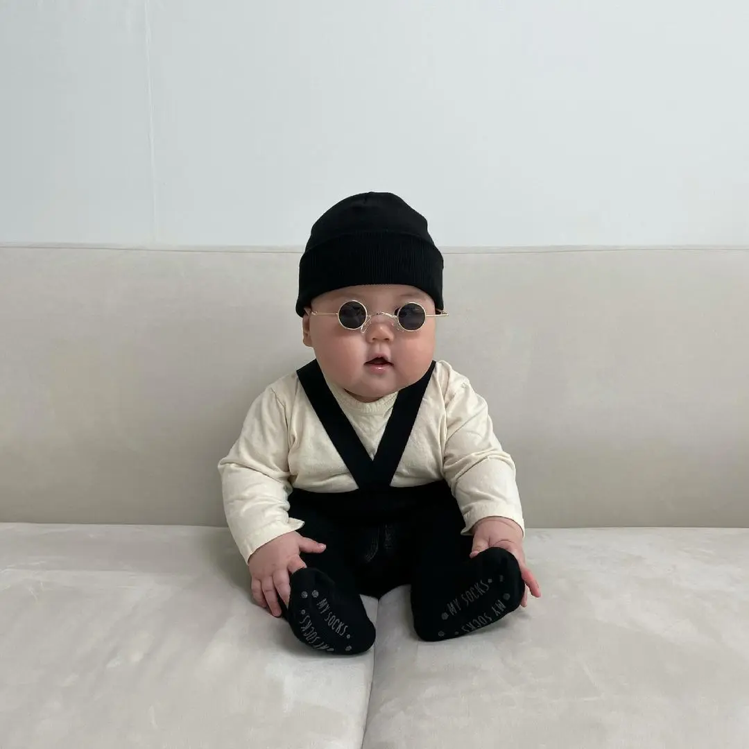 Bi In, Hình Dạng LõmKính Râm Kim Loại Cổ Điển Gọng Tròn, Dành Cho Trẻ Em, Kính Nhỏ Dễ Thương, Phong Cách Hip Hop, Thích Hợp Chụp Ảnh, Kính Râm Cho Bé