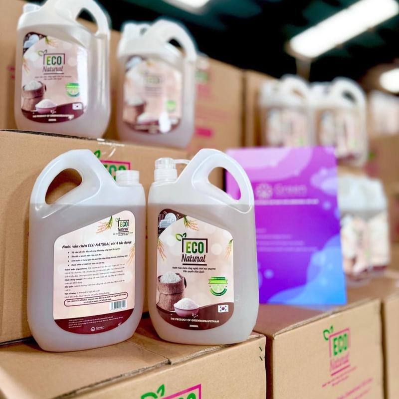 1 CAN Nước Rửa Chén Hương Gạo Eco Natural - Làm Sạch Chén Dĩa 3
