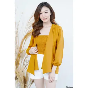 Tanktop Serut Plus Outer Set Atasan Tank Top Wanita Kekinian