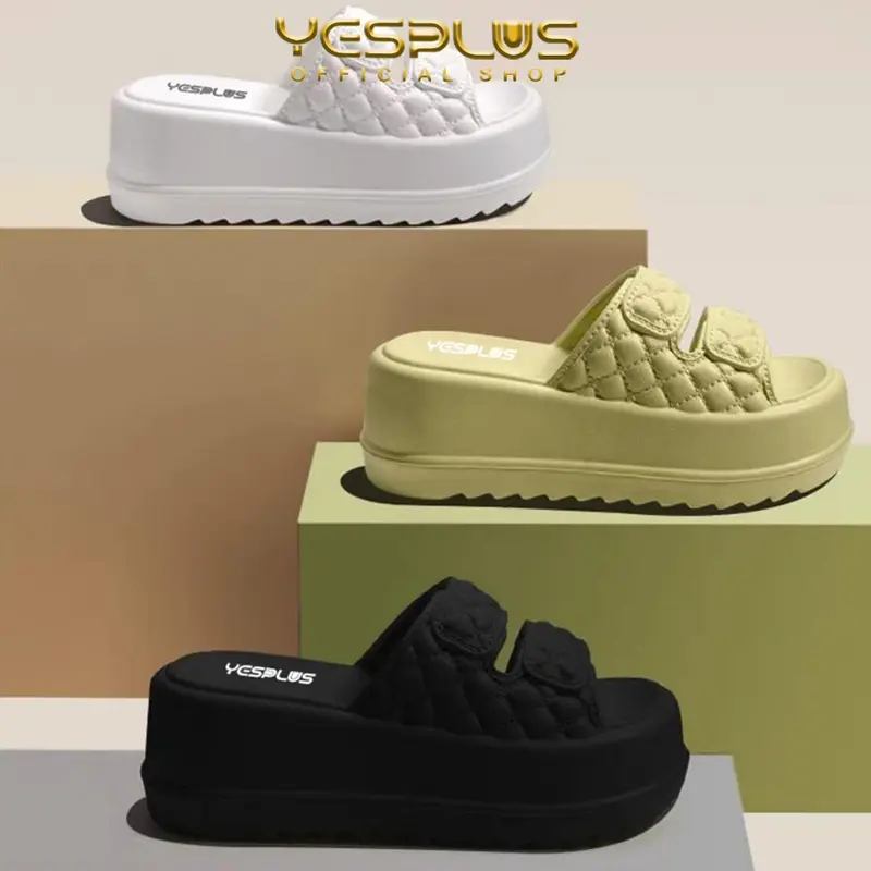 EY698 Yesplus Sandal Original 6018-1 Sandal Wedges Wanita Jelly Strap 2 s Tinggi 7 CM Fashion Import Kekinian Bahan EVA Size 36-41 DISKON 1