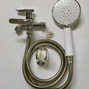Hand Shower Set Plus Keran 2 Cabang Minimalis Shower warna kran Air Pvc Selang