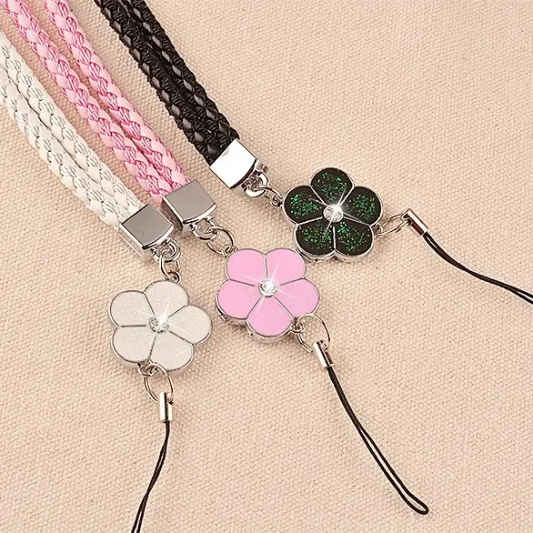 Elegant Sparkling Flower Weave Phone Strap / Wallet Strap / Bag Strap Gantungan Tali 1