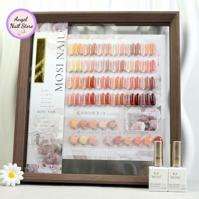  Set sơn thạch 24 màu Mosi Nail + Tặng kèm bảng màu Chất Gel Đậm Đặc Không Nổi Bọt Khí Dùng 12ml Chai Sang Trọng Cho Nữ | sơn thạch sơn thạch tone hồng tone nâu 