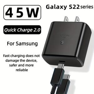 ที่ชาร์จเร็วติดผนัง, 45W, พอร์ต USB-C, ดีไซน์คลาสสิค, ผิวด้าน, ป้องกันการชาร์จเกิน, ความปลอดภัยก่อน, รวมสายเคเบิล, เข้ากันได้กับ Samsung และรุ่นอื่น ๆ ของโทรศัพท์และแท็บเล็ต, รองรับ PD3.0/QC3.0 หัวชาร์จ สายชาร์จ กล้อง ดิจิตอล