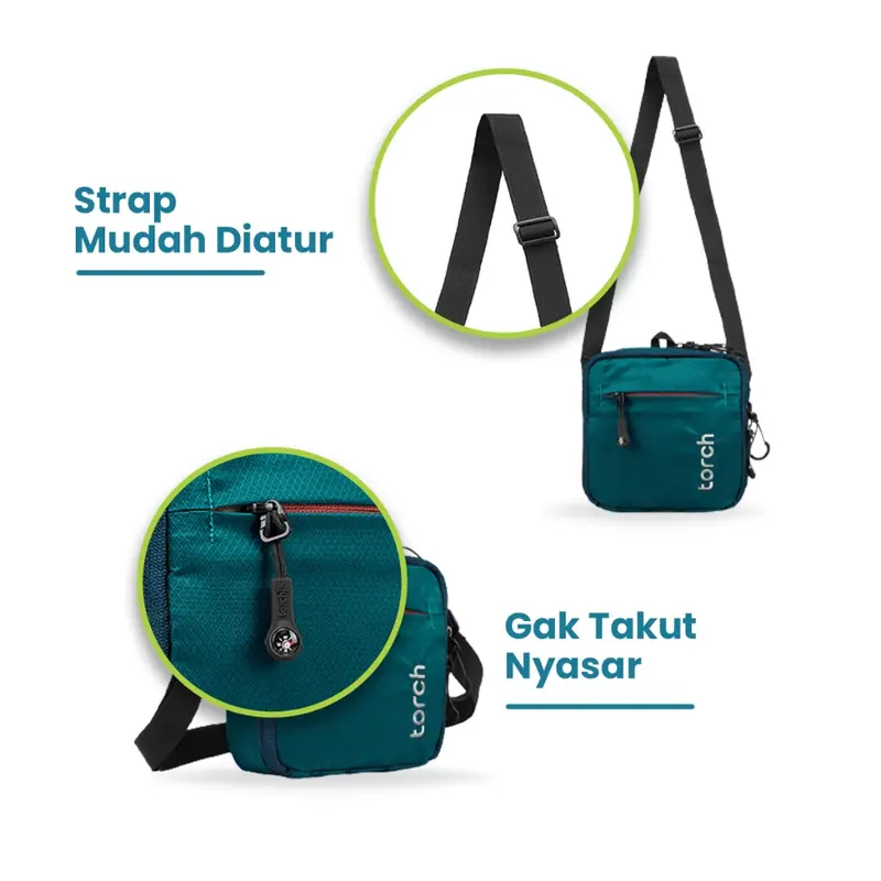 TORCH Shibata 2 Liter Tas Selempang Bahu Pria Wanita Unisex Ringan Anti Air - Sling Bag Travel Pouch Waterproof 4