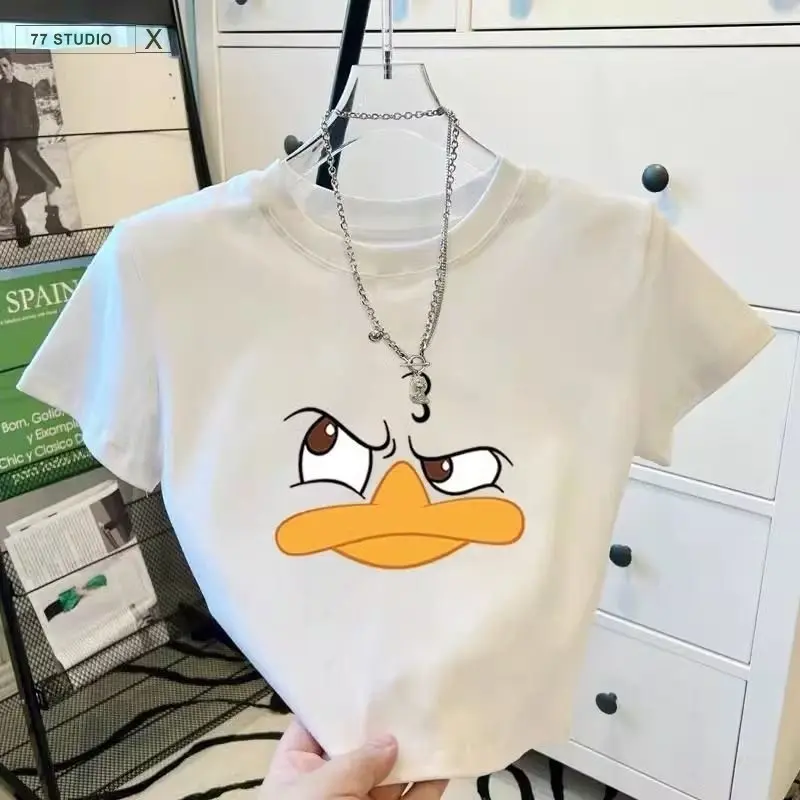 （Sẵn sàng vận chuyển ）Áo crop top tay ngắn chất cotton mềm mặc thoải mái #tay ngắn 100%Cotton T-shirt 0