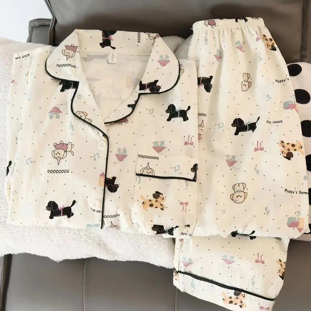 Bộ Đồ Ngủ Bông Đám Mây Hoạt Hình, Phong Cách Ngọt Ngào Dành Cho Nữ, Mùa Xuân Và Mùa Thu, Quần Dài Tay, Thích Hợp Cho Học Sinh Nữ, Cảm Giác Có Thể Là Áo Mặc Bên Ngoài, Bộ Đồ Mặc Nhà, Xếp Hạng Chất Lượng Cao Hơn 98%, Cùng Phong Cách