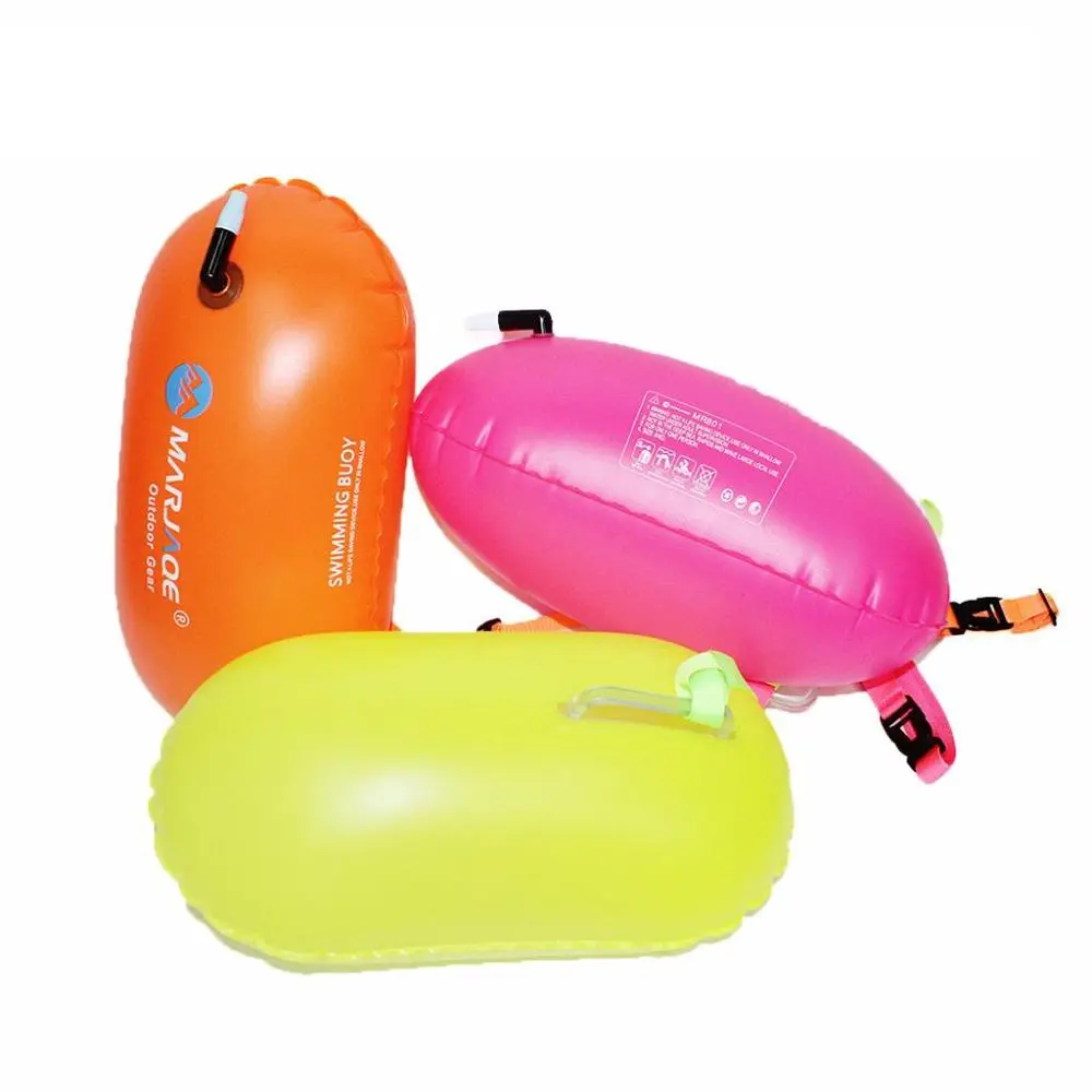 Lightweight Inflatable Safety Swim Buoy Tow Float w/ Waist Belt for Open Water Swimming Triathletes